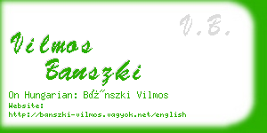 vilmos banszki business card